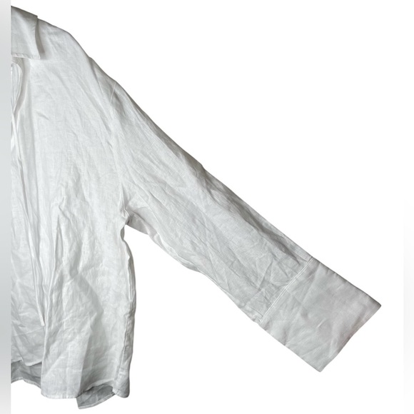 Reformation Gabriel Oversized 100% Linen Shirt In White Size Large - Picture 7 of 12
